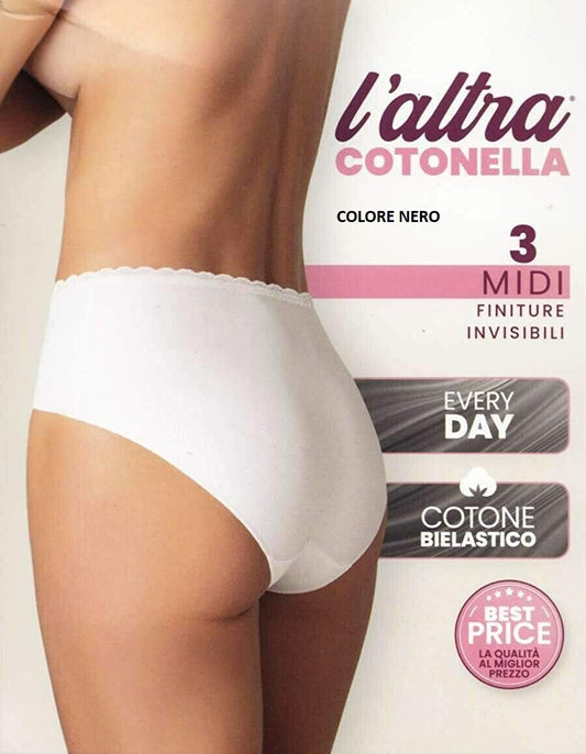 Midi slip donna confezione da 3 pz - Nero