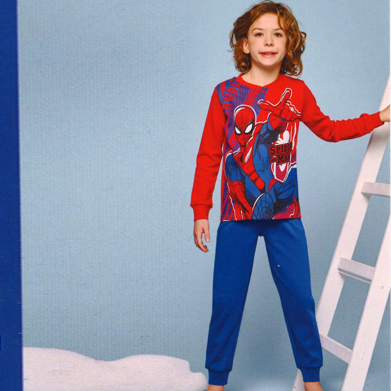Pigiama interlock spiderman bimbo 3-10A - Red
