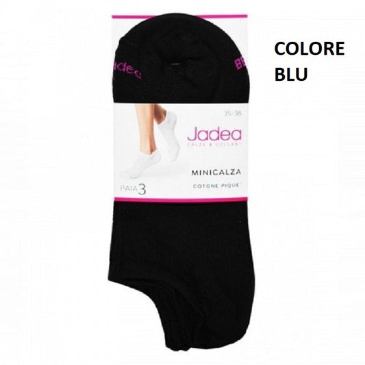Calzini in cotone pique donna 3 paia - Blu