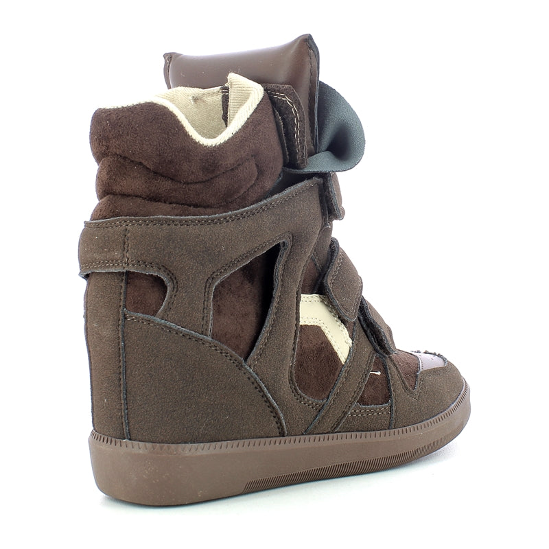 Sneakers donna zeppa interna - Brown