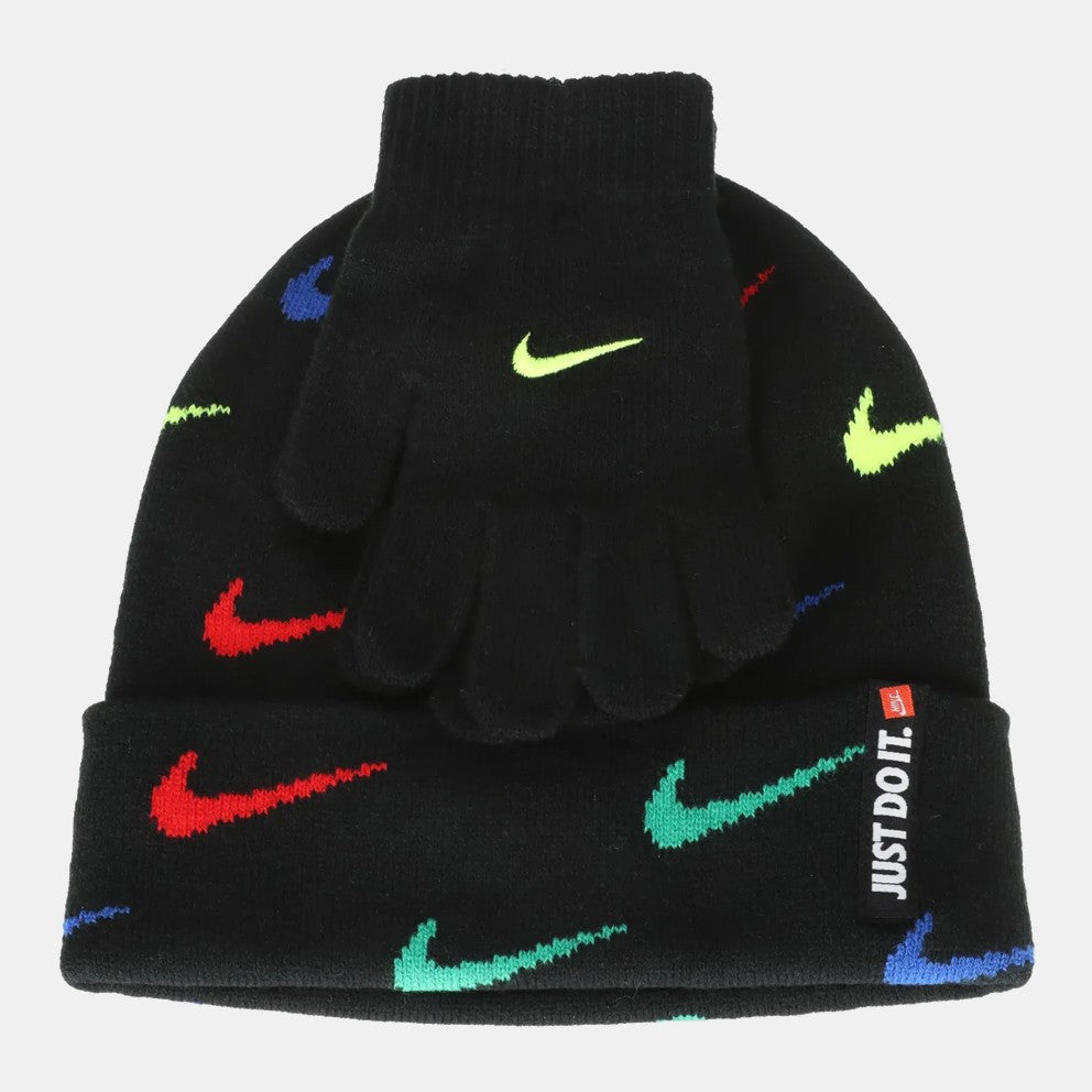 Swoosh repeat beanie set cappello e guanti ragazzi - K90