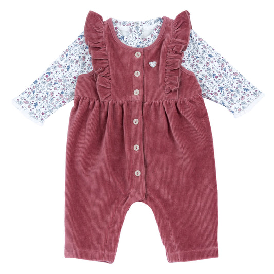 Set 2 pz body- salopette lunga bimba 0-12M - 015