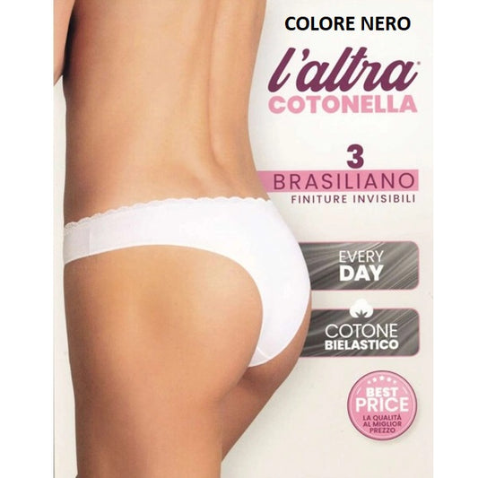 Brasiliana donna confezione da 3PZ - Nero