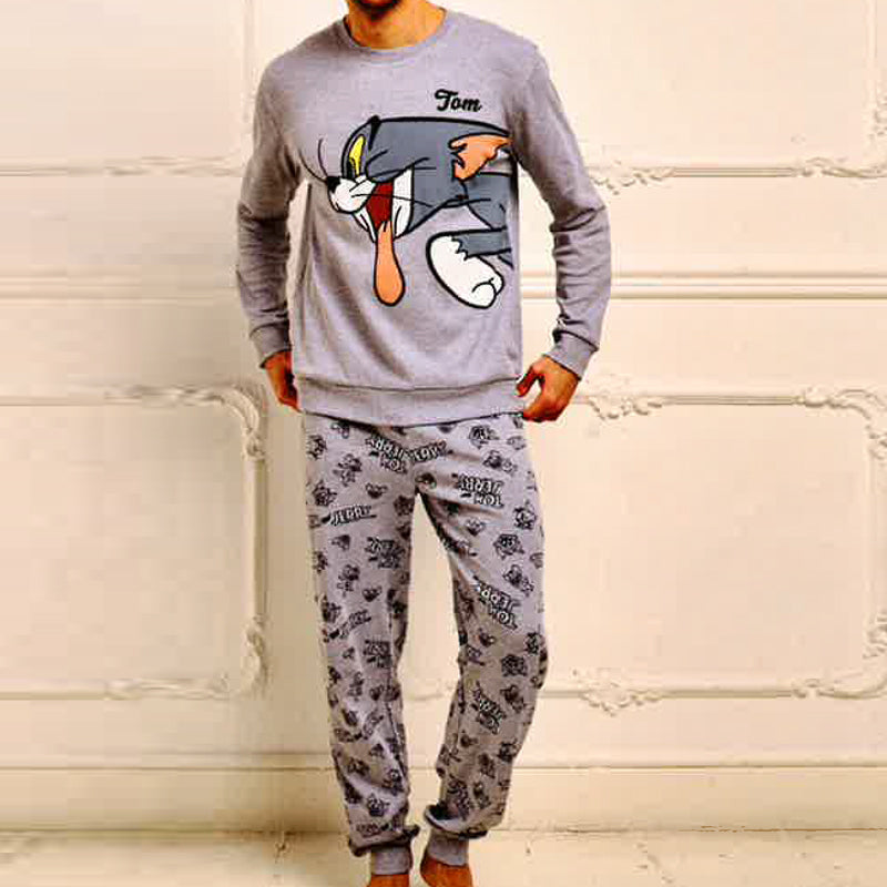 Pigiama interlock tom and jerry uomo - Grey Melange