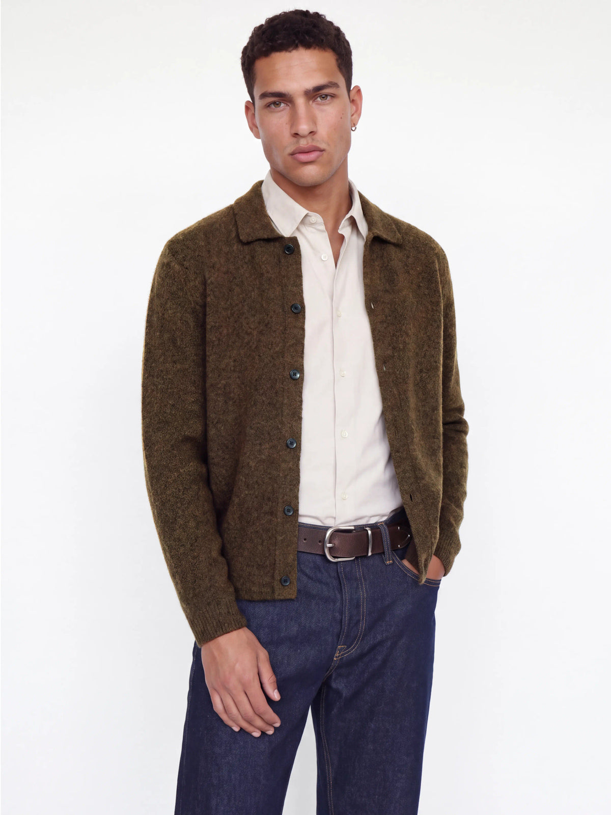 Cardigan a maglia uomo - Chocolate