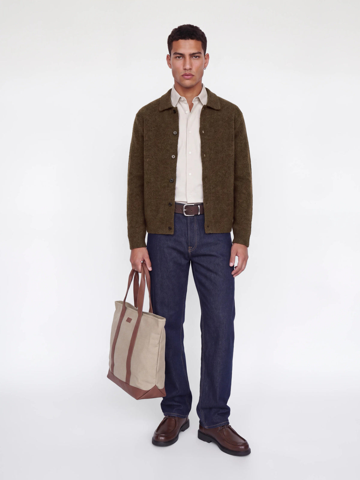 Cardigan a maglia uomo - Chocolate