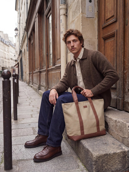 Cardigan a maglia uomo - Chocolate