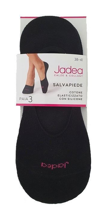Salvapiede in cotone donna 3 paia - Nero