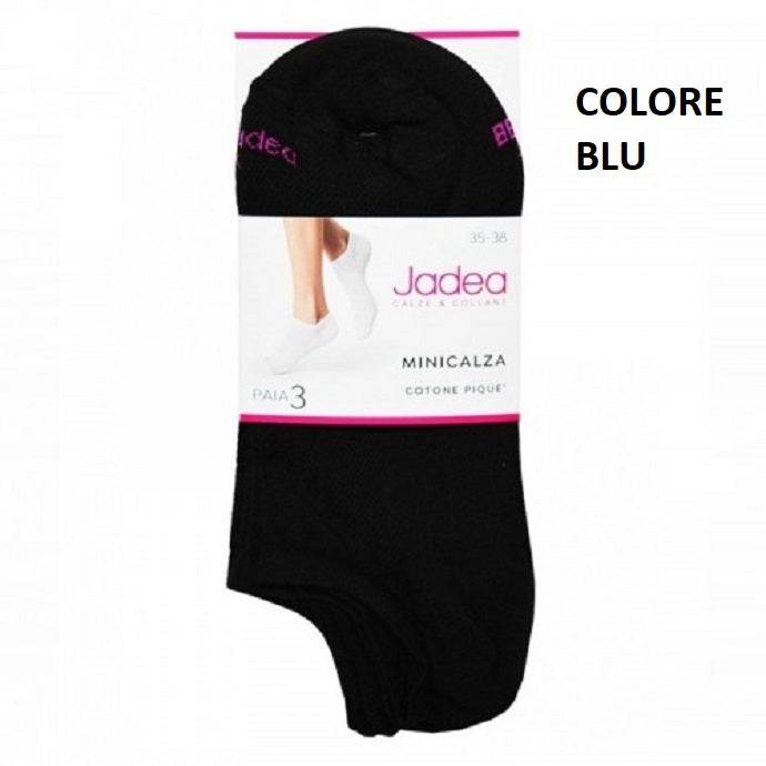 Calzini in cotone pique donna 3 paia - Blu