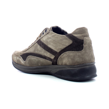 Sneakers uomo made in italy - Camoscio Tortora T.moro