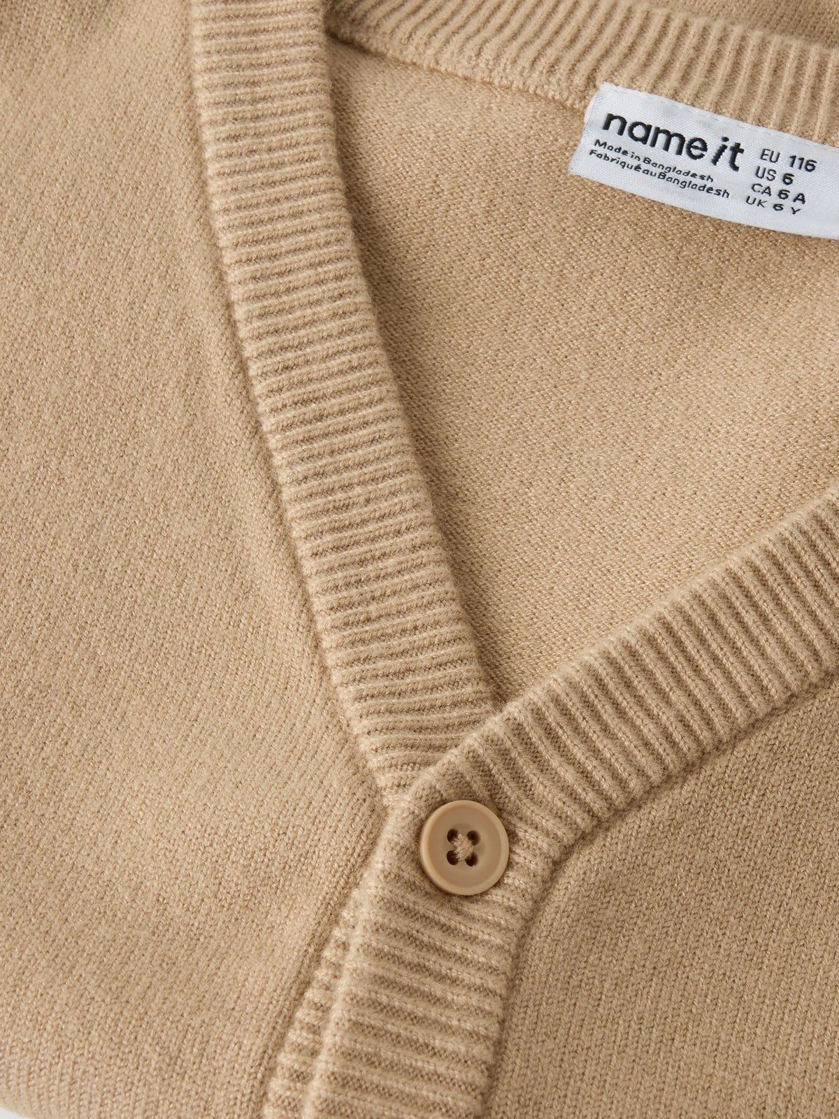 Cardigan in maglia bimbo 2-8A - Sesame