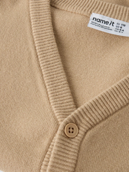 Cardigan in maglia bimbo 2-8A - Sesame