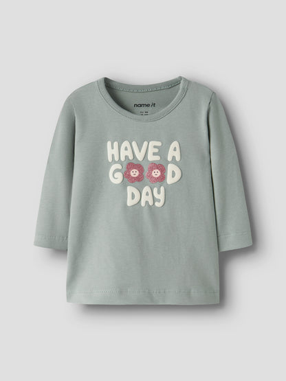 Tshirt bimba 2-18M - Green Milieu