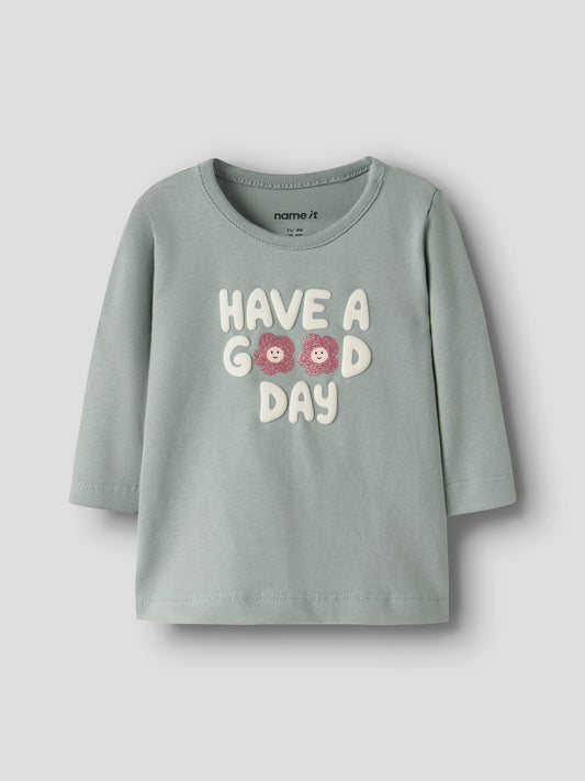 Tshirt bimba 2-18M - Green Milieu