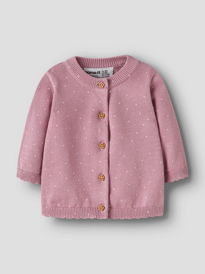 Cardigan in maglia bimba 2-18M - Lilas
