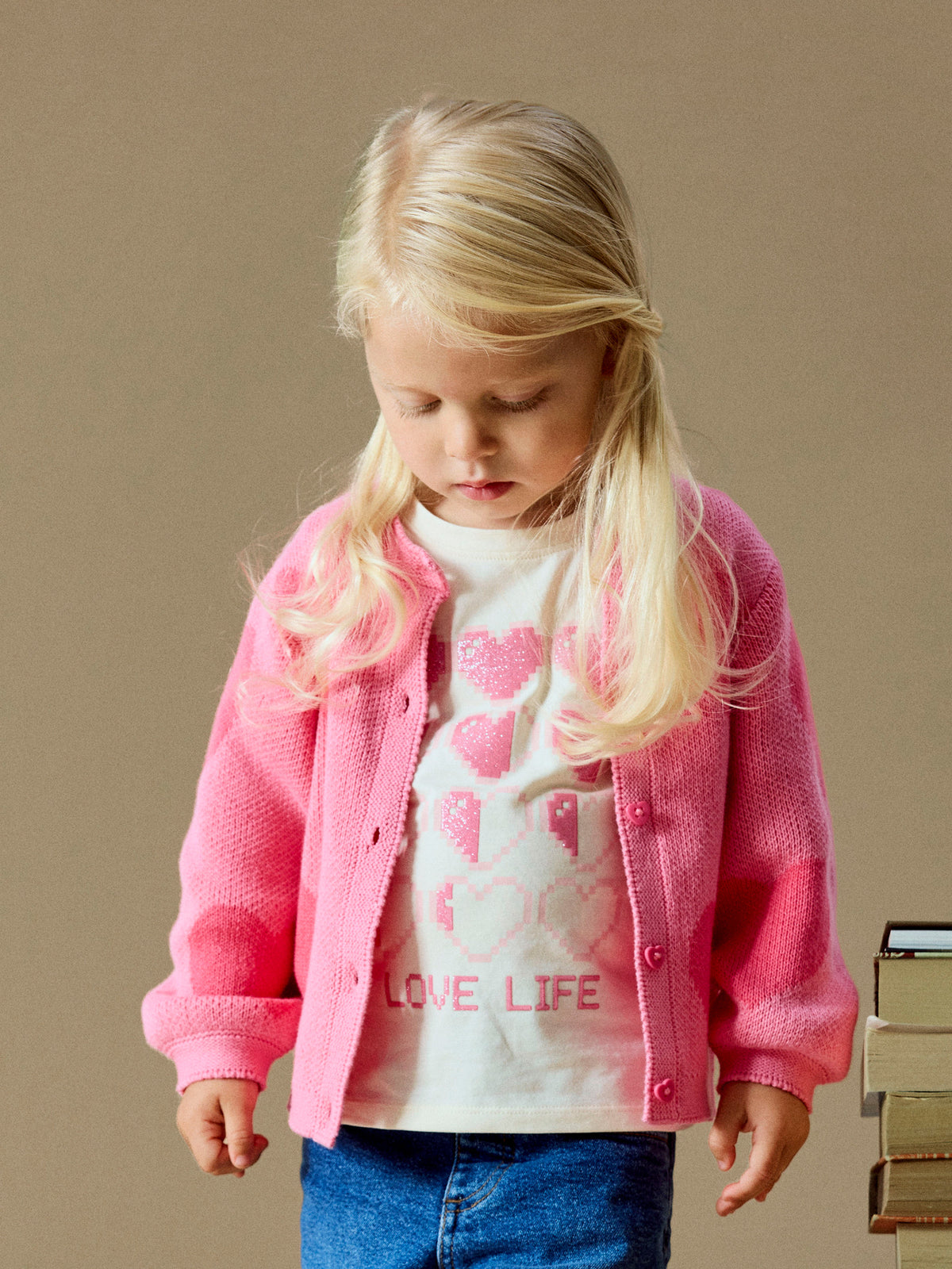 Cardigan in maglia bimbo 2-8A - Flowering Ginger