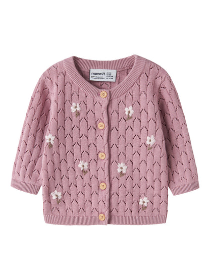 Cardigan in maglia bimba 2-18M - Lilas
