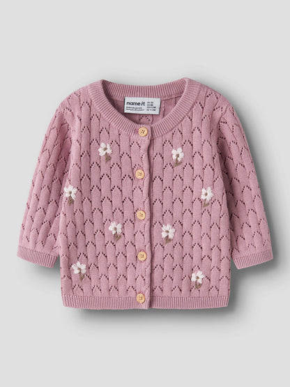 Cardigan in maglia bimba 2-18M - Lilas