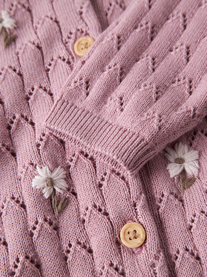 Cardigan in maglia bimba 2-18M - Lilas