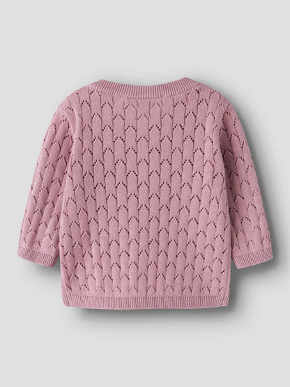 Cardigan in maglia bimba 2-18M - Lilas