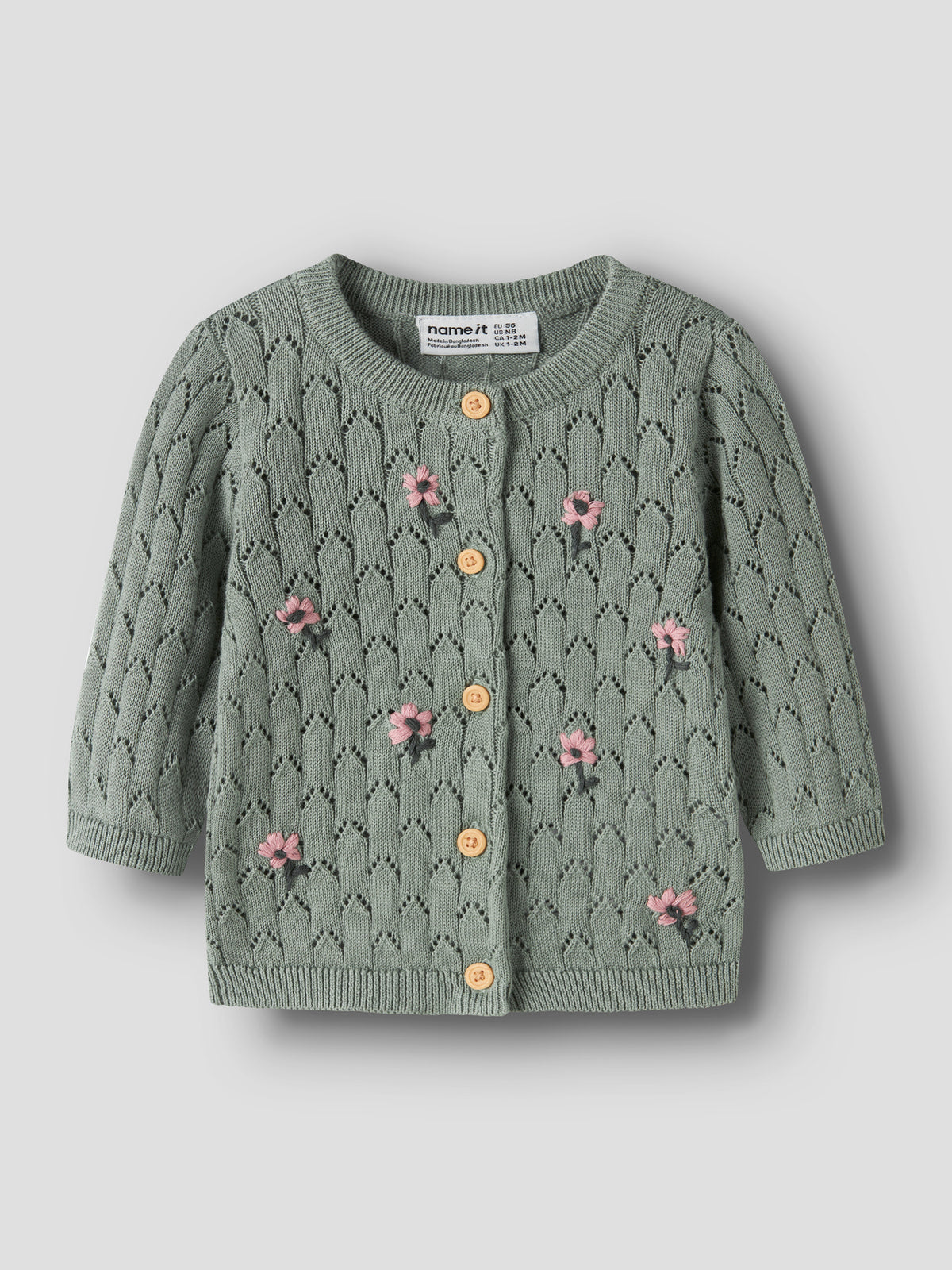 Cardigan in maglia bimba 2-18M - Green Milieu