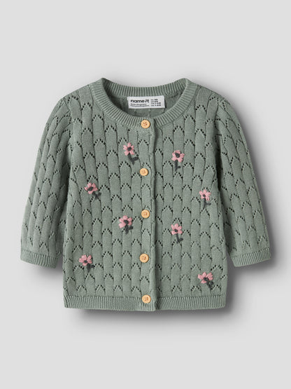 Cardigan in maglia bimba 2-18M - Green Milieu