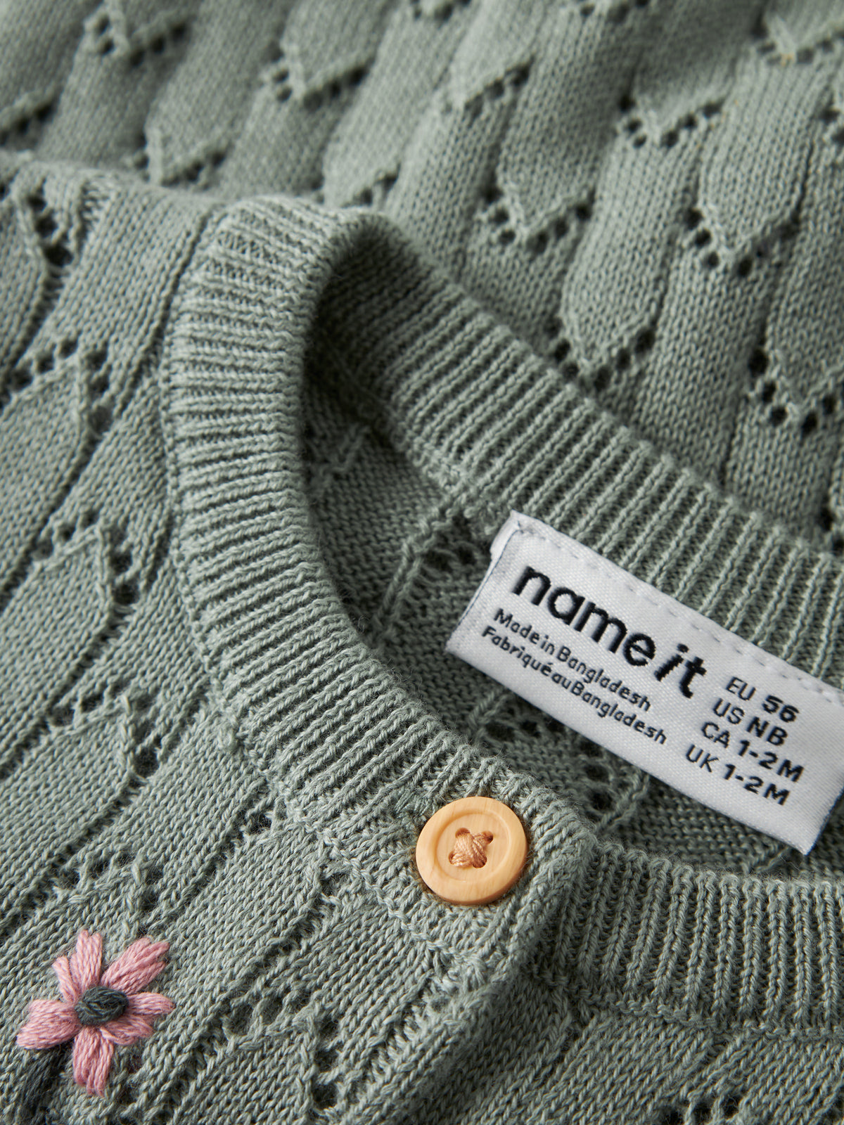 Cardigan in maglia bimba 2-18M - Green Milieu