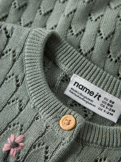 Cardigan in maglia bimba 2-18M - Green Milieu