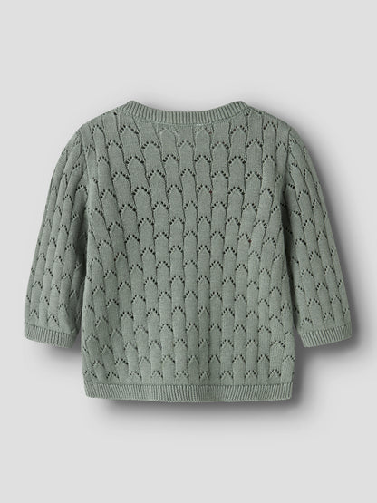 Cardigan in maglia bimba 2-18M - Green Milieu
