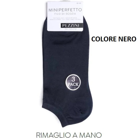 Calzino corto uomo 3 paia - Nero