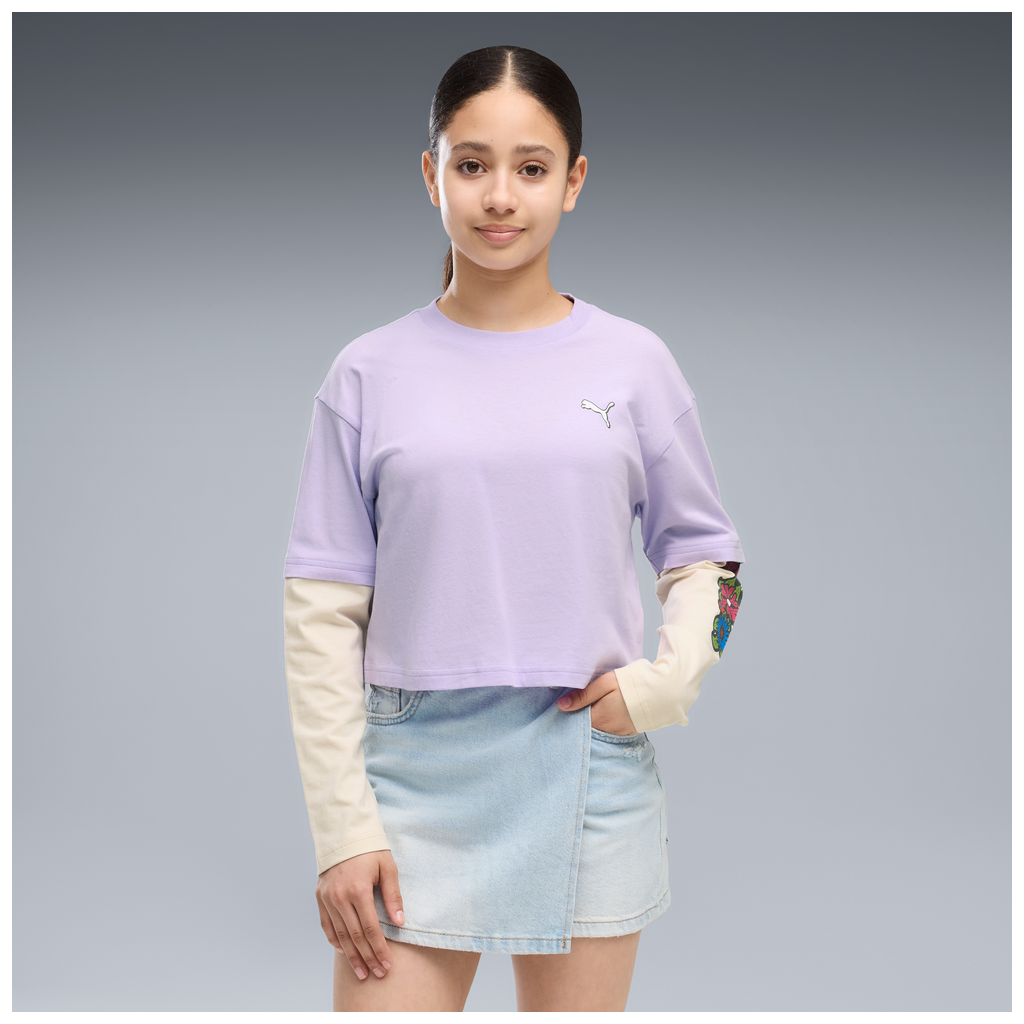 MID90s Relaxed Short Length Layered Longlseeve Tee - 46