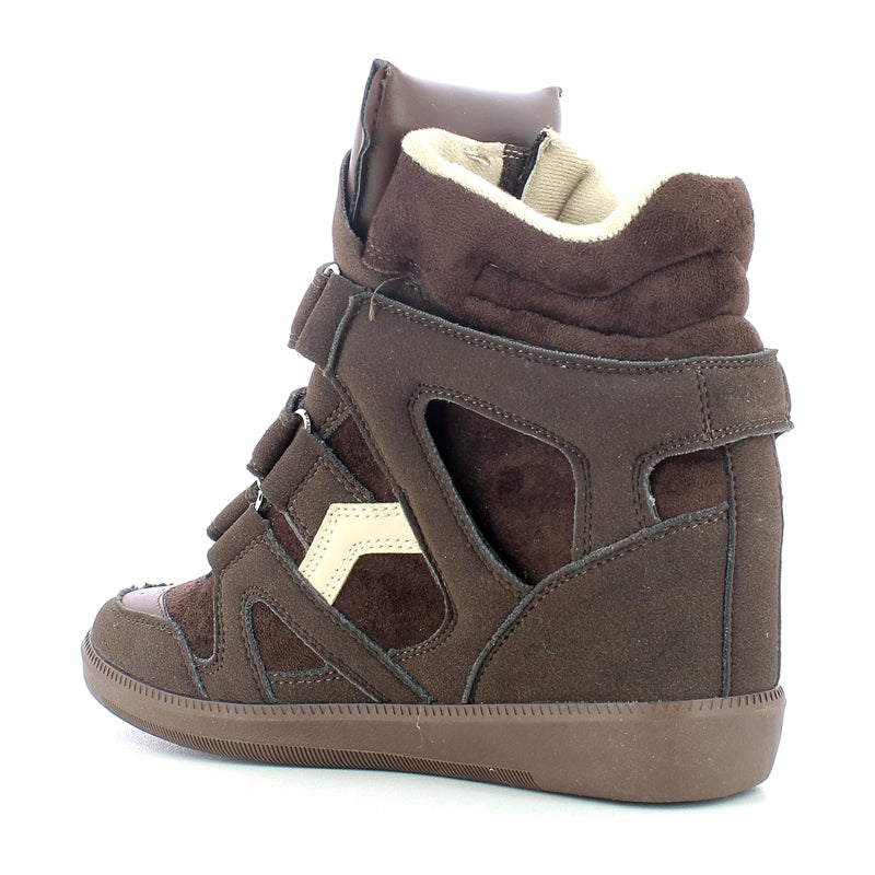 Sneakers donna zeppa interna - Brown