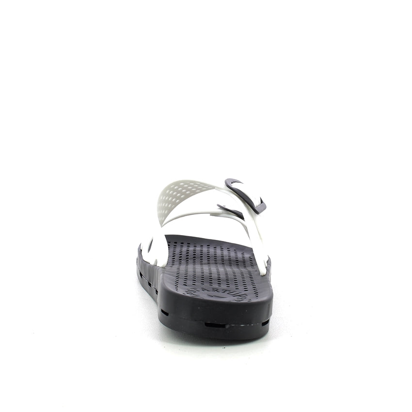 Ciabatta donna con fibbie - White Black