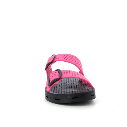 Ciabatta donna con fibbie - Fuxia Black