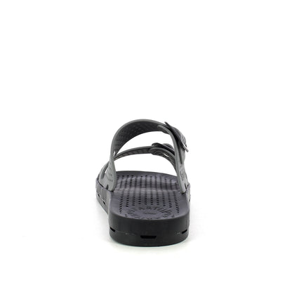 Ciabatta donna con fibbie - Grey Black