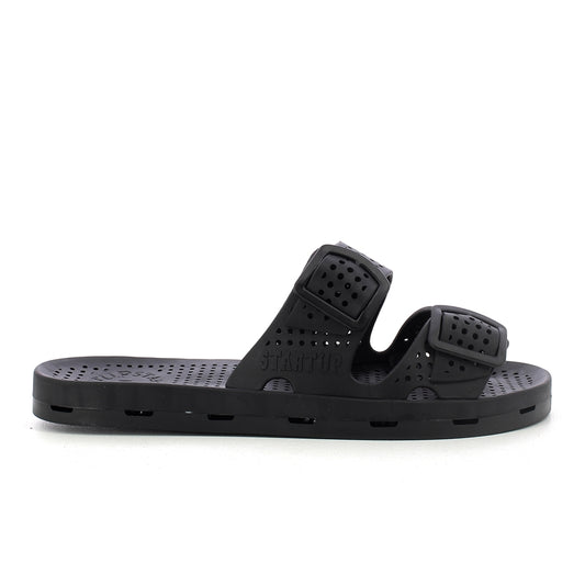 Ciabatta donna con fibbie - Black