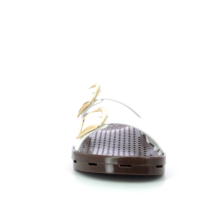 Ciabatta bimba con fibbie 30-35 - White Brown