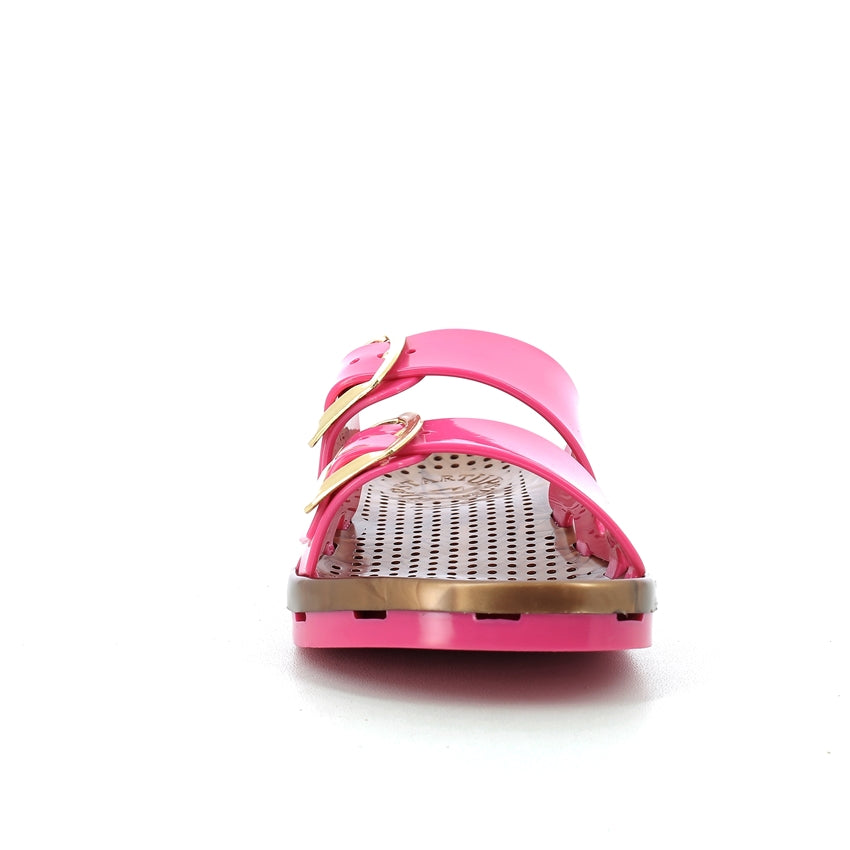Ciabatta bimba con fibbie 30-35 - Fuxia Brown