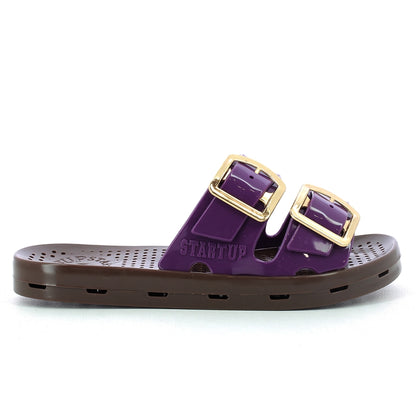 Ciabatta bimba con fibbie 30-35 - Magenta Brown