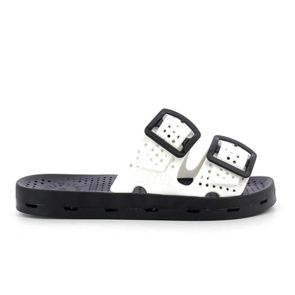 Ciabatta bimbo con fibbie 30-35 - White Black