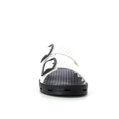 Ciabatta bimbo con fibbie 30-35 - White Black