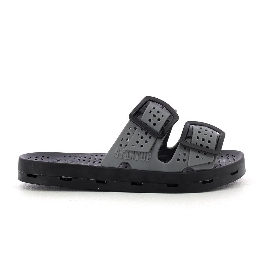 Ciabatta bimbo con fibbie 30-35 - Grey Black