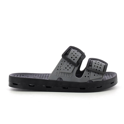 Ciabatta bimbo con fibbie 30-35 - Grey Black