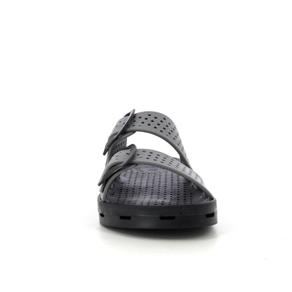Ciabatta bimbo con fibbie 30-35 - Grey Black