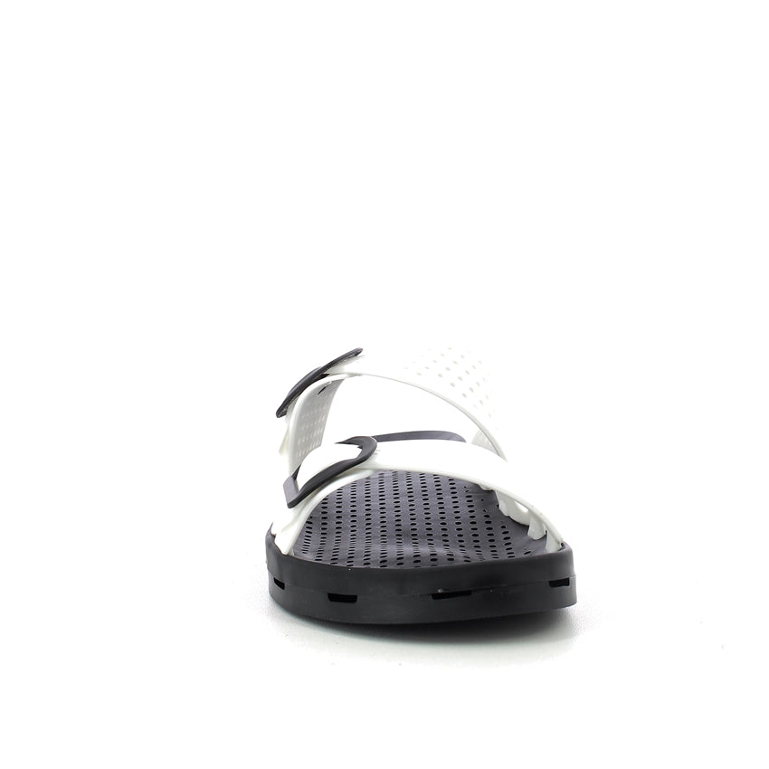 Ciabatta uomo con fibbie - White Black