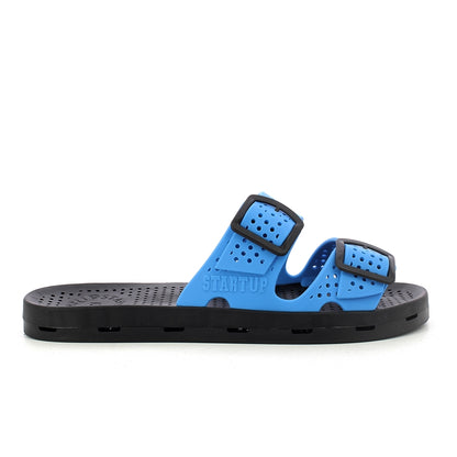Ciabatta uomo con fibbie - Royal Black