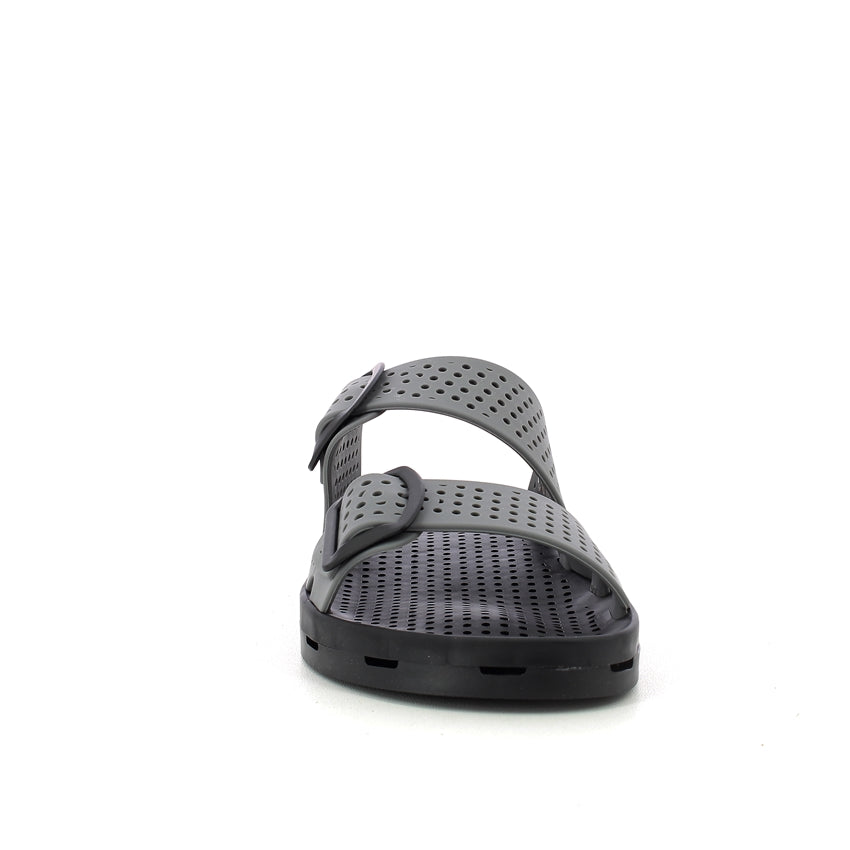 Ciabatta uomo con fibbie - Grey Black