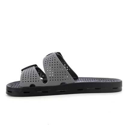 Ciabatta uomo con fibbie - Grey Black