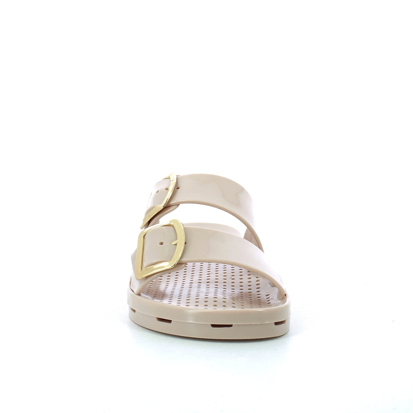 Ciabatta donna con fibbie - Beige