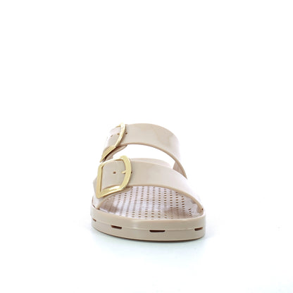 Ciabatta donna con fibbie - Beige